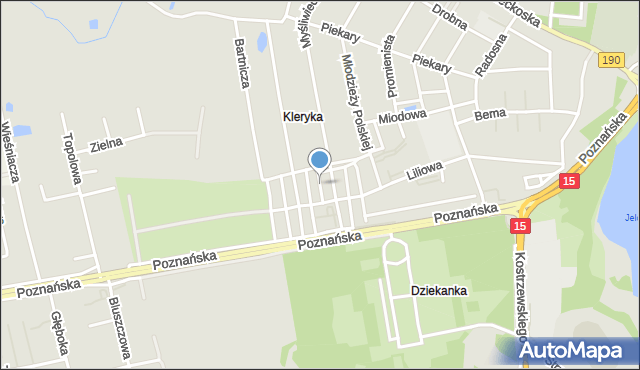 Gniezno, Rumiankowa, mapa Gniezna