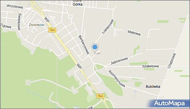 Kielce, Rumiankowa, mapa Kielc