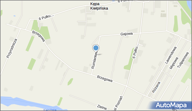 Kiełpin gmina Łomianki, Rumiankowa, mapa Kiełpin gmina Łomianki