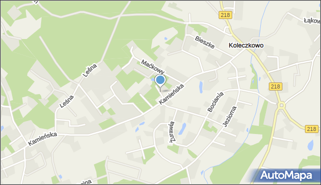 Koleczkowo, Rubinowa, mapa Koleczkowo