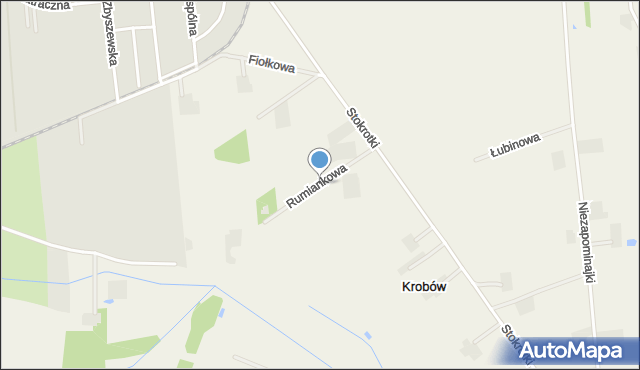 Krobów, Rumiankowa, mapa Krobów