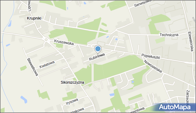 Krupniki, Rubinowa, mapa Krupniki
