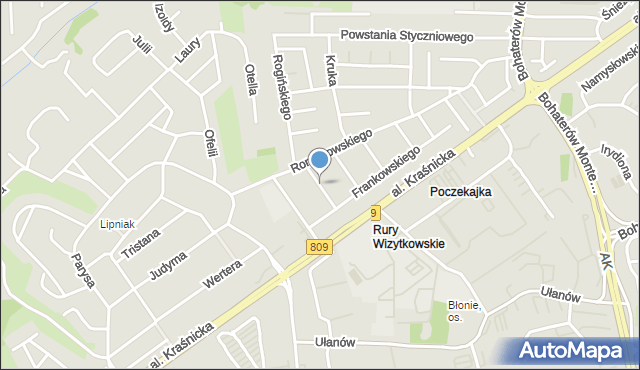 Lublin, Ruckiego Władysława, mapa Lublina