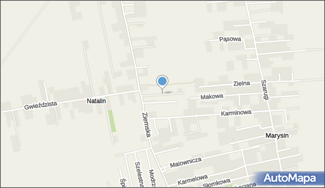 Marysin gmina Jastków, Rubinowa, mapa Marysin gmina Jastków