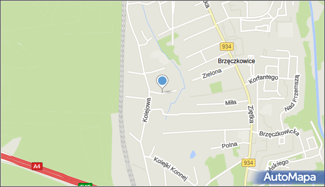 Mysłowice, Rumiankowa, mapa Mysłowice