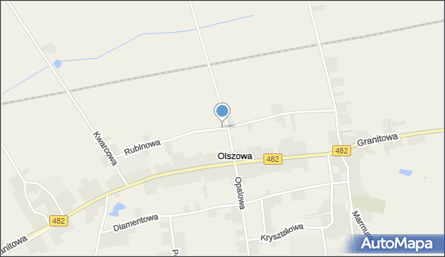 Olszowa gmina Kępno, Rubinowa, mapa Olszowa gmina Kępno