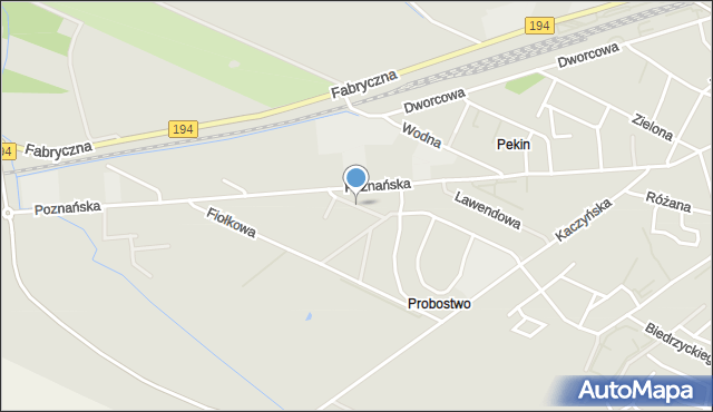 Pobiedziska, Rumiankowa, mapa Pobiedziska