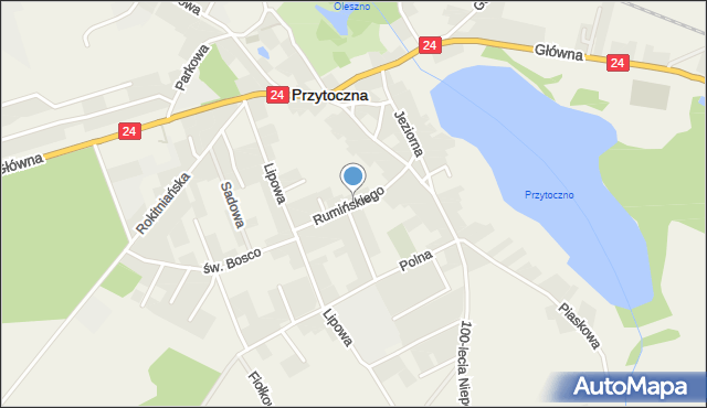 Przytoczna, Rumińskiego Mieczysława, ks., mapa Przytoczna