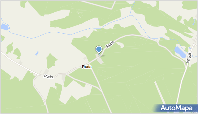 Ruda gmina Dobryszyce, Ruda, mapa Ruda gmina Dobryszyce