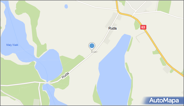Ruda gmina Miłki, Ruda, mapa Ruda gmina Miłki