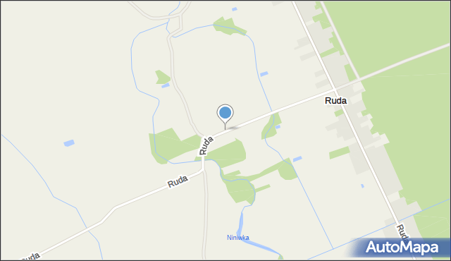 Ruda gmina Sieradz, Ruda, mapa Ruda gmina Sieradz