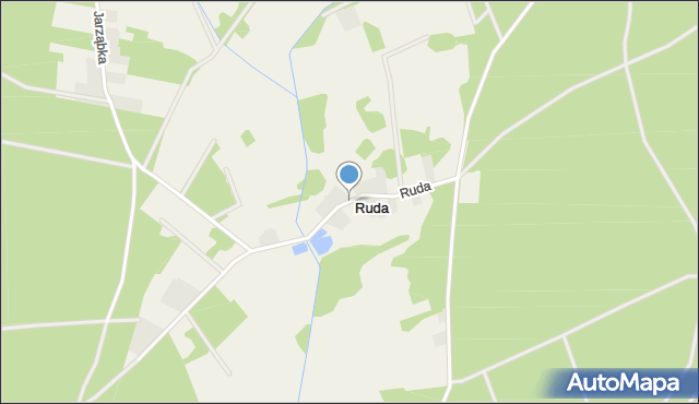 Ruda gmina Wąsewo, Ruda, mapa Ruda gmina Wąsewo