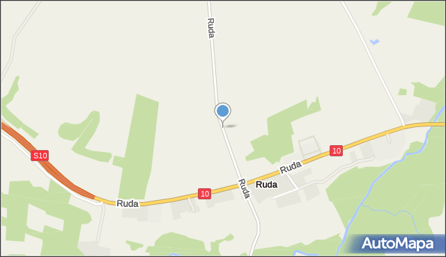 Ruda gmina Wyrzysk, Ruda, mapa Ruda gmina Wyrzysk