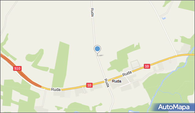 Ruda gmina Wyrzysk, Ruda, mapa Ruda gmina Wyrzysk