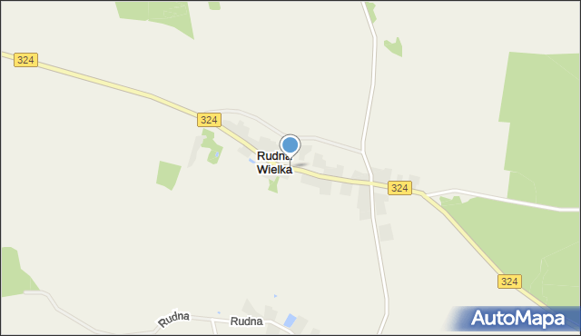 Rudna Wielka gmina Wąsosz, Rudna Wielka, mapa Rudna Wielka gmina Wąsosz