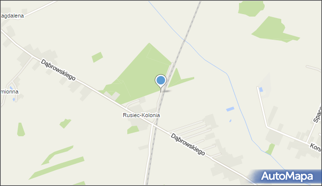 Rusiec powiat bełchatowski, Rusiec-Kolonia, mapa Rusiec powiat bełchatowski