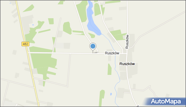 Ruszków gmina Brzeźnio, Ruszków, mapa Ruszków gmina Brzeźnio