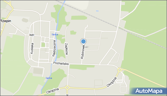 Rzepin, Rubinowa, mapa Rzepin