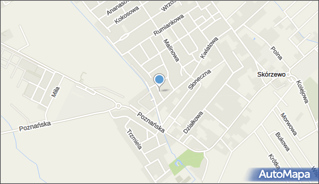 Skórzewo gmina Dopiewo, Runa Leśnego, mapa Skórzewo gmina Dopiewo