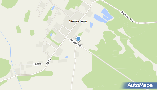Sławoszewo gmina Dobra (Szczecińska), Rubinowa, mapa Sławoszewo gmina Dobra (Szczecińska)
