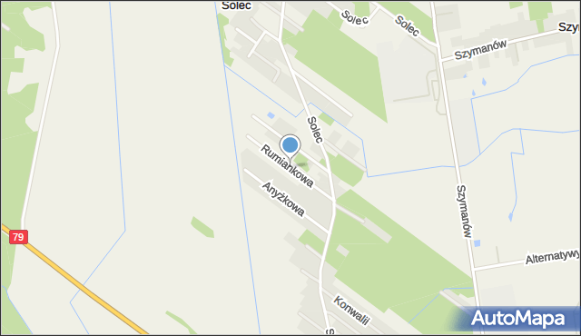 Solec gmina Góra Kalwaria, Rumiankowa, mapa Solec gmina Góra Kalwaria