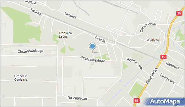 Toruń, Rudego, mapa Torunia