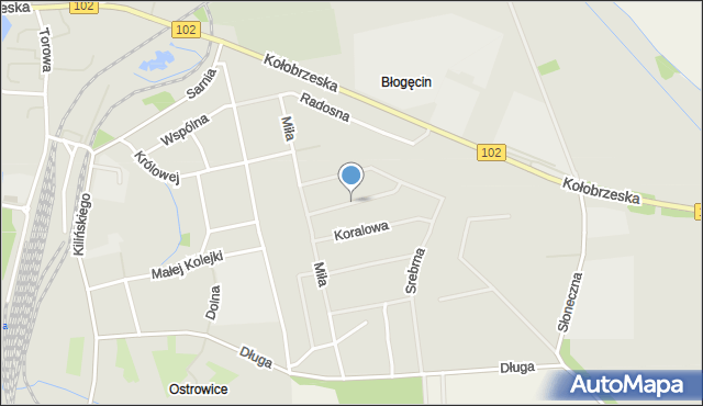 Trzebiatów powiat gryficki, Rubinowa, mapa Trzebiatów powiat gryficki