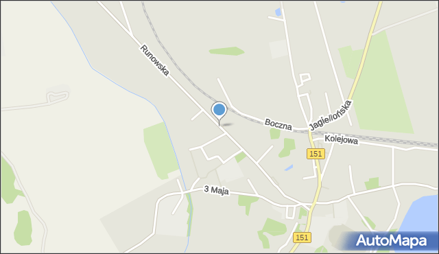 Węgorzyno, Runowska, mapa Węgorzyno