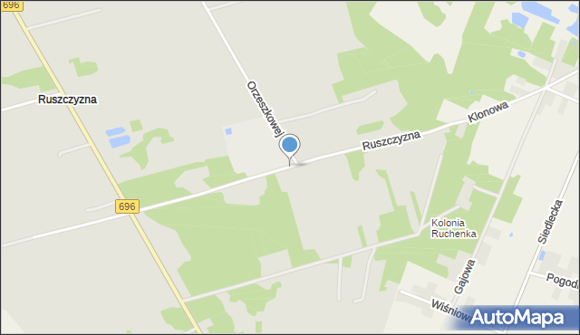 Węgrów, Ruszczyzna, mapa Węgrów