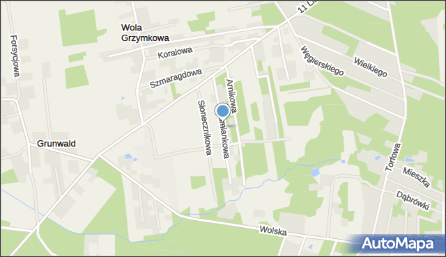 Wola Grzymkowa, Rumiankowa, mapa Wola Grzymkowa