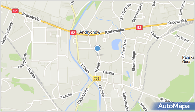 Andrychów, Rynek, mapa Andrychów