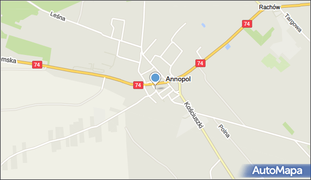 Annopol powiat kraśnicki, Rynek, mapa Annopol powiat kraśnicki