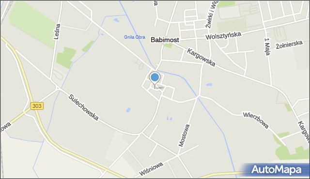 Babimost, Rynek, mapa Babimost