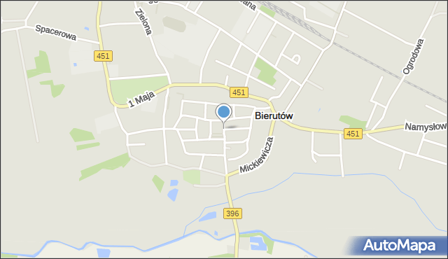 Bierutów, Rynek, mapa Bierutów