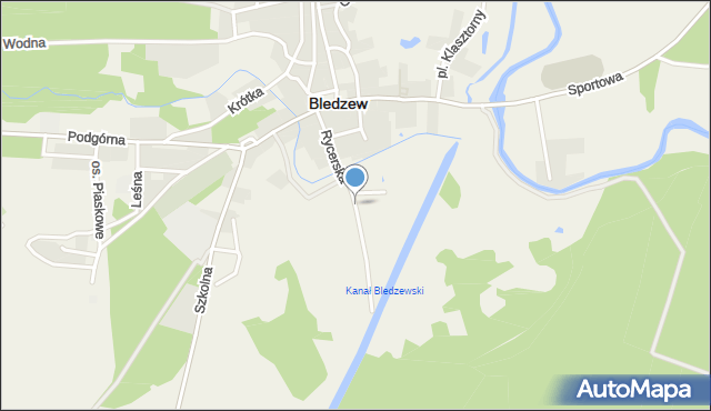 Bledzew, Rycerska, mapa Bledzew