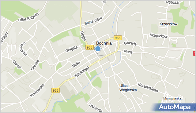 Bochnia, Rynek, mapa Bochni