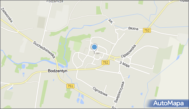 Bodzentyn, Rynek Górny, mapa Bodzentyn