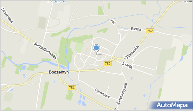 Bodzentyn, Rynek Górny, mapa Bodzentyn