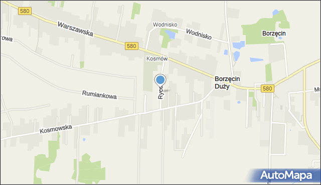 Borzęcin Duży, Rycerska, mapa Borzęcin Duży