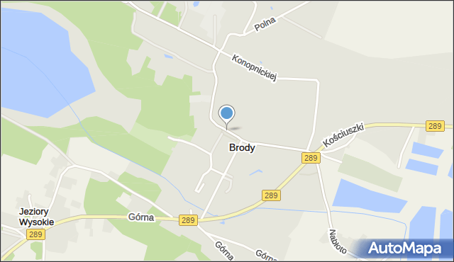 Brody powiat żarski, Rynek, mapa Brody powiat żarski