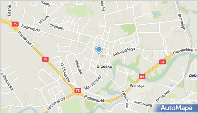 Brzesko, Rynek, mapa Brzesko