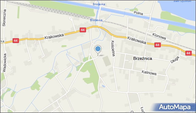 Brzeźnica powiat wadowicki, Rynek, mapa Brzeźnica powiat wadowicki