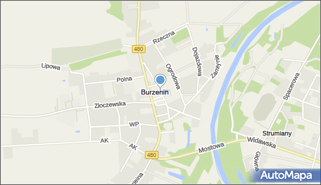 Burzenin, Rynek, mapa Burzenin