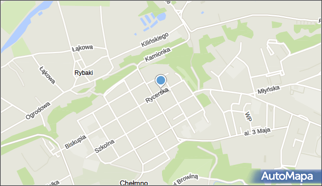 Chełmno, Rycerska, mapa Chełmno