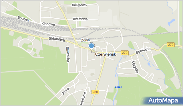 Czerwieńsk, Rynek, mapa Czerwieńsk