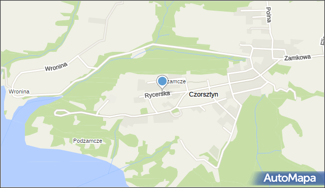 Czorsztyn, Rycerska, mapa Czorsztyn