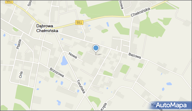 Dąbrowa Chełmińska, Rysia, mapa Dąbrowa Chełmińska