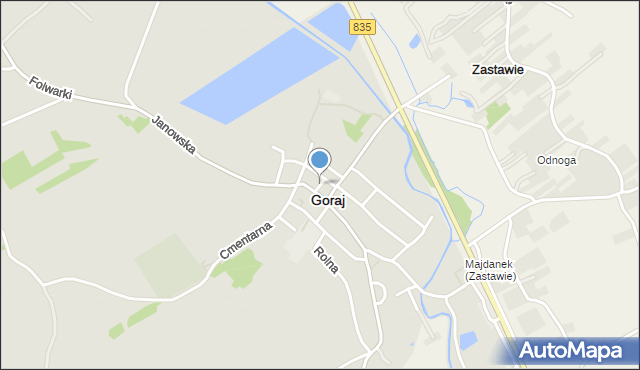 Goraj powiat biłgorajski, Rynek 600-lecia, mapa Goraj powiat biłgorajski