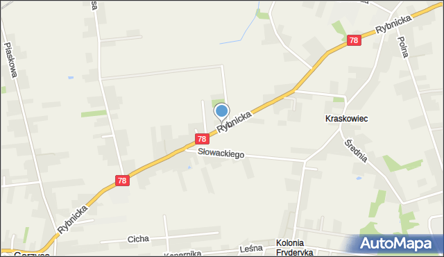 Gorzyce powiat wodzisławski, Rybnicka, mapa Gorzyce powiat wodzisławski