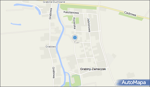Grabiny-Zameczek, Rycerska, mapa Grabiny-Zameczek